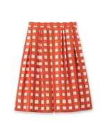 ツイルチェックスカート/オレンジ(267)