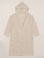 ニットソーフード付きカーデ/ダークホワイト