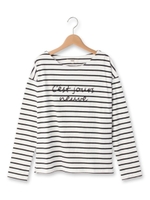 ボーダーロゴプルオーバー/ネイビー(393)