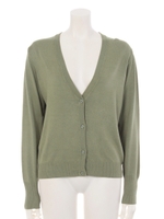 R/Silk Basic Vネックカーディガン/グリーン