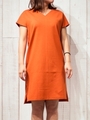 Vカットワンピース/オレンジ