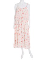 【DUO】 フラワードットBACKリボンロングワンピース/イエロー