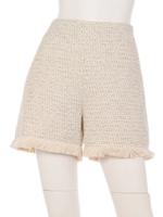 【ＧＲＥＥＤ】ＬＩＬＹ−ＹＡＲＮ　ＴＷＥＥＤ　Ｓｈｏｒｔ　Ｐａｎｔｓ/WHITEmix