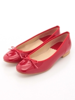 【低反発スポンジ入り】エナメルバレエシューズ/レッド