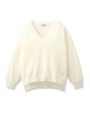 サイドスリットVニット/アイボリー(004)