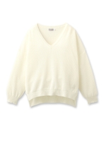 サイドスリットVニット/アイボリー(004)