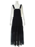 サスペンダー付きマキシワンピース/ネイビー