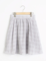 シアーチェックスカート/ネイビー