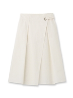 タック入りコットンラップスカート/オフホワイト(003)