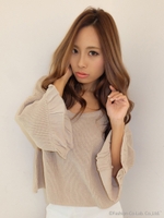 ダブルフレアニットトップス/ホワイト