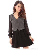 ベストレイヤードコンビネゾン/ネイビー