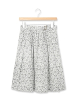 ベルテッドフラワー柄ミディ丈スカート/アイボリー(104)