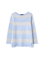 ホールガーメントボーダーニット/ブルー(110)