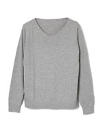 HEART PATCH V NECK TOP/ブルー