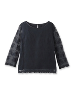 スズランチュールレースシャツ/ネイビー(093)