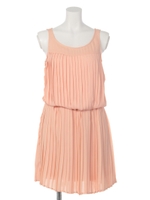 プリーツブラウジングワンピース/ピンク