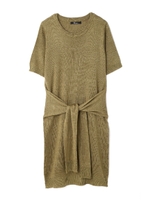 前縛りニットワンピース/ブラック(010)