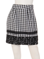 【DUO】 ギンガム×レースミニSK/ブラック