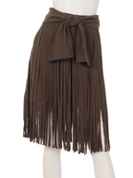 【KiiRA】FRINGE SKIRT/KHAKI