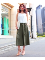 【chille anap】フレア裾切替ガウチョロンパース/BK