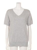 Ｖネック半袖プルオーバー/ホワイト