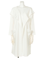 ダブルフェイスフードトッパーカーディガン/ライトグレー