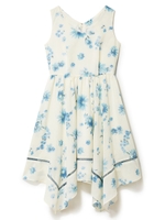 トーンオントーンフラワーワンピ/ブルー