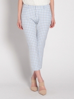 リボンポイントギンガムパンツ/ブルー