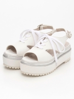 レースアップサンダル/シルバー