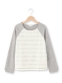 起毛ボーダーレースプルオーバー/グレー(512)