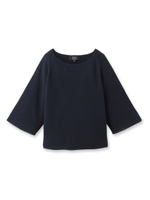 裾透かし編みゆるニット/ブルー系(095)