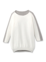 [L]配色プルオーバー/ベージュ(552)