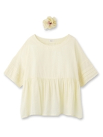 haupia コサージュ付ブラウス/レモンイエロー(031)