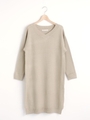【relaxing line】JVネックニットワンピース/アイボリー