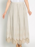 スワニースカラップ刺繍スカート/ブルー