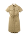 テールカットシャツワンピース/ベージュ(052)