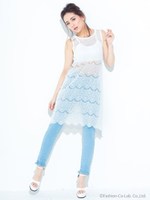 ランジェリーレースレイヤードワンピース/ブラック