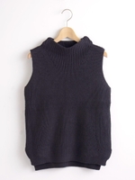 片畦ボトルネックベスト/グレー