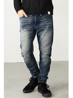 【AZUL by moussy】スキニー裏微起毛ドビーデニムパンツSW濃色/Stone Wash