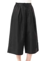 【W】タックワイドパンツ/ブラック