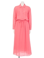 エアリーローンシャツマキシOP/ピンク