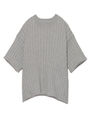 オーガニックコットンリブワイドトップス/GRY