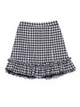 ギンガムフリルミニスカート/グレー