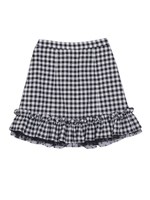 ギンガムフリルミニスカート/グレー