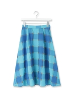 シアーチェックフレアスカート/ブラック(019)