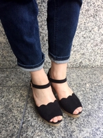 スカラップサンダル/アイボリー柄