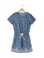 デニムバンダナ柄ワンピース/ネイビー(093)