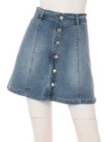 デニムマエボタンミニSK/ブルー