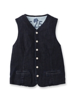 ライトデニム ストレッチ ベスト/ブルー系(094)