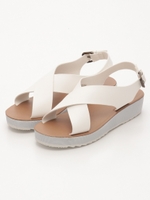 厚底クロスベルトサンダル/Camel